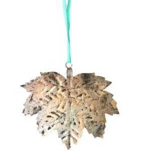 IRON METAL BLACK SILVER LEAF CHRISTMAS DECORATION HANGING ORNAMENT HIGH QUALITY METAL CHRISTMAS <b>TREE</b> DECORATION - Product Image 1