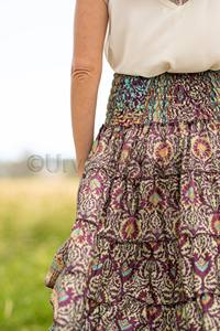 กระโปรงแมกซี่โบฮีเมียนพิมพ์ลายดอกไม้สำหรับผู้หญิงกระโปรงยาวผ้ายืดเอวขนาดใหญ่พิเศษ2020 - Product Image 4