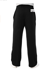 Pantalon de survêtement en molleton à fond ouvert pour hommes, en mélange de coton, avec ceinture élastique, avec cordon de serrage et pochettes latérales, nouveau - Product Image 2