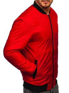 Blouson coupe-vent d'hiver rouge de meilleure qualité personnalisable pour adultes nouvelle tendance mode décontractée avec col montant - Product Image 3