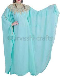 El estilo de las mujeres caftán Farasha Jalabiya Abaya vestido largo Maxi Dubai Kaftan de cristal Kaftan - Product Image 3