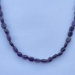 Collar de cuentas de piedras preciosas ovaladas lisas de amatista Africana Natural de 8mm y 10mm, proveedor de joyería, precio de fábrica al por mayor en línea DIY - Product Image 2