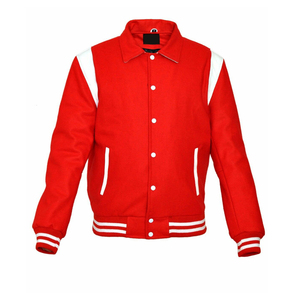 Personnalisable Hommes High Street Varsity Veste Laine Chenille Broderie Stand Simple Bouton Fermeture Hiver Baseball Letterman - Product Image 1