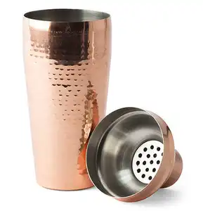Shaker de cobre com 3 passos para barra e ferramenta personalizada, embalagem e venda de cobre cobre coquetel