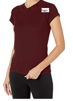 T-shirt à manches courtes personnalisable pour femme, imprimé denim, double séchage rapide, 100 % polyester, importé, lavable en machine