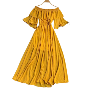 Vestido de fiesta bohemio de rayón con volantes, Túnica de algodón, talla grande - Product Image 1