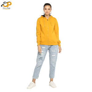 เสื้อฮู้ดผ้าฝ้ายคุณภาพสูงสำหรับผู้หญิงมีปกซิปผ้าถักนิตติ้งสำหรับฤดูหนาว - Product Image 2