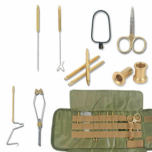 Fly Tying Tool Kit with Pouch Scissor <b>Bobbin</b> Hackle Plier Dubbing - Product Image 2