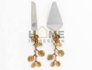 Couverts décoratifs de service, 10 pièces, mélange de acier inoxydable et de fer, couverts en métal - Product Image 4