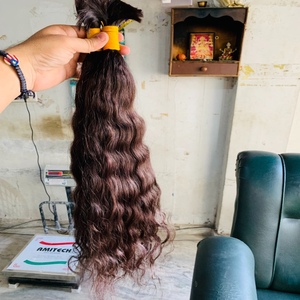 Extensions de cheveux vierges indiens Remy ondulés naturels non traités 100% en vrac brut fabriqué à partir de cheveux vierges de haute qualité - Product Image 2