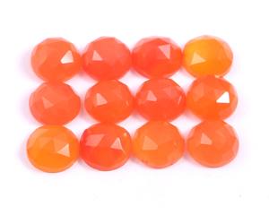 ราคาขายส่งคาร์เนเลียนธรรมชาติโรสตัดพลอยกลมเหลี่ยมเพชรพลอยขนาด5มม. ถึง10มม - Product Image 1