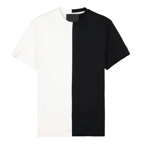 Source Wholesale Custom Mens Split Two Tone Color Half Black Half White T  Shirt on m.
