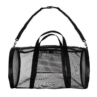 Bolsa de Deporte Ligera de Gran Capacidad, de Malla de Poliéster, con Cierre de Cremallera, para Gimnasio, Playa, Buceo, con Color y Logotipo Personalizables, Unisex