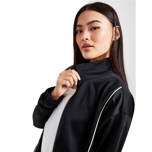 Survêtement Sexy 3 pièces gris taille haute, pantalon de survêtement et manches longues, ensemble haut court surdimensionné pour femmes - Product Image 1