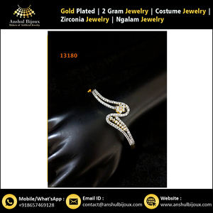 American Diamond <b>Beaded</b> <b>Bracelets</b> Set for Women Wedding Anniversary Engagement/Gift Party Copper/Brass Number Shape Jewellery - Product Image 2