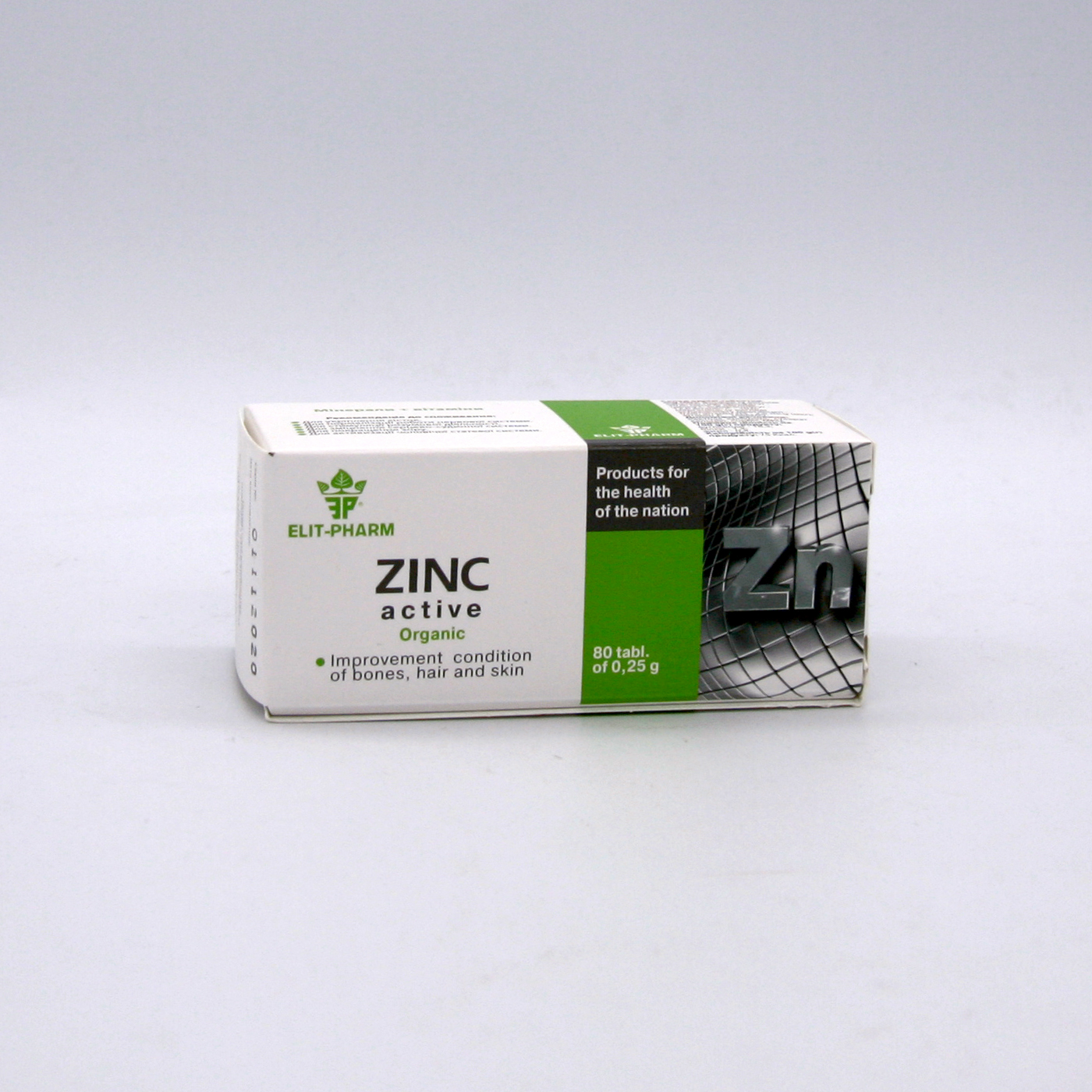 Активный цинк органические 80 таблеток для улучшения состояния костей, волос и кожи