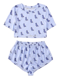 T-shirt avec Short assorti, vêtements de nuit de couleur, vente en gros, entièrement personnalisé, marque à manches courtes, BD, 2022 - Product Image 2