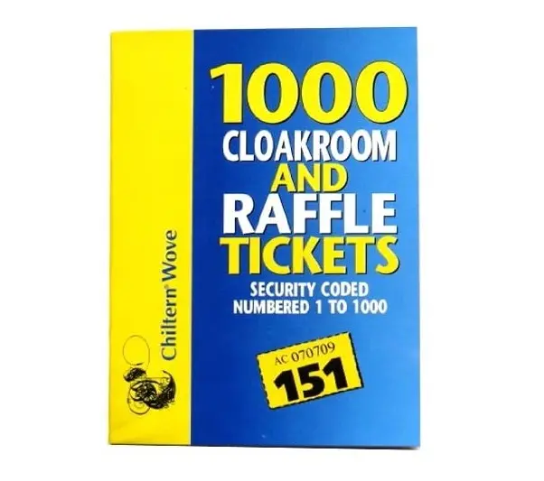 Livros de notas de raffle e cloakroom, de alta qualidade, bilhetes de raffle e cloakroom 1000 números com placa frontal e tampa traseira