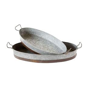 Plateau de service en métal petit format avec poignée en corde galvanisée, impression personnalisée pour café à domicile, design irrégulier - Offre spéciale - Product Image 6