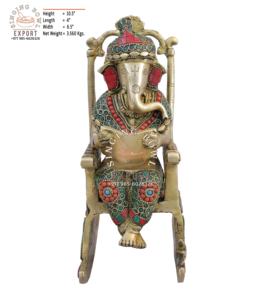 Estatua de Ganesh de latón de diseño moderno de alta calidad para fines decorativos - Product Image 2
