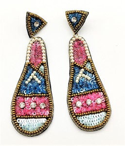 Pendientes de aro con patrón Funky Floral de moda de estilo bohemio, cuentas de semillas, borla de diamantes de imitación de cristal, proveedor indio, joyería étnica - Product Image 4