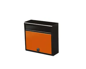 Slim Type Modern Mailbox Black Orange Color Steel Material Weatherproof Combination Lock Code Wall Mount Home Mailbox Japan Made