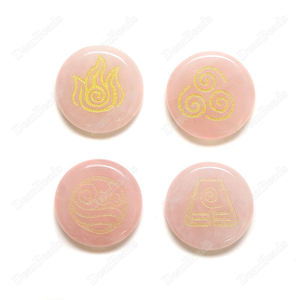 Ensemble de pierres précieuses rondes plates classiques à 4 éléments de la nature (<span class=keywords><strong>eau</strong></span>, <span class=keywords><strong>feu</strong></span>, <span class=keywords><strong>terre</strong></span>, <span class=keywords><strong>air</strong></span>) pour l'équilibre et la guérison - Product Image 3