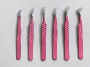 Lot de 6 pinces à cils japonaises en acier inoxydable diamantées avec pointe pointue pour extensions de cils - Product Image 2