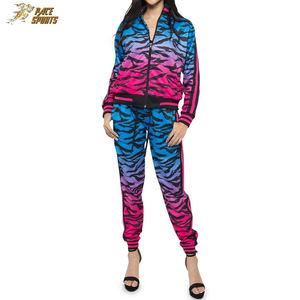 Survêtement personnalisé pour femmes Costume de jogging pour femmes survêtement de couleur contrastée de sublimation pour femmes - Product Image 4