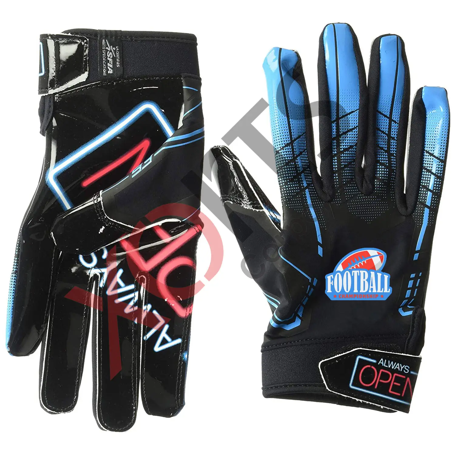 American Custom Made Football Gloves Logo Team & Brand