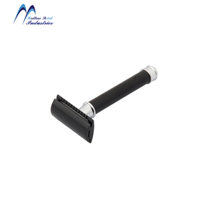 High Quality Adjustable Double Edge Safety <b>Razor</b> with Stainless Steel Blades and Brass Handle at Low Price - Product Image 1
