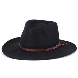 Nuevo diseñador al por mayor sombreros Fedora para hombres y mujeres de dos tonos de ala lana de ala ancha de invierno sombrero de soldado - Product Image 6