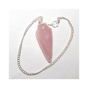 Vente en gros de cristaux de gemme naturels personnalisés guérison meilleure qualité pendule collier Quartz Rose pendule uni - Product Image 1