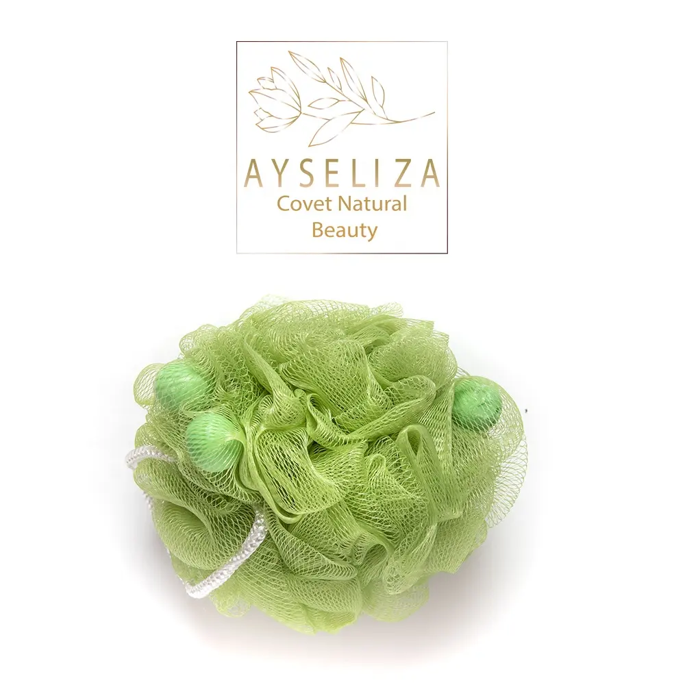 Ayseliza Bath Pouf With Olive Blossom Soap Balls Shower Pouf Exfoliating Foaming Puff Massage For Spa Hotel Hammam Beauty Center