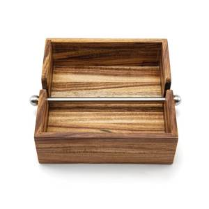 Wood Napkin Holder Farmhouse Fiber Wood Napkin Holder Brass <b>Weighted</b> <b>Arm</b> with Wooden Ball Napkin Tissue Holder - Product Image 2