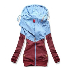 EVERGLOW — sweat-shirt à Double capuche pour femmes, surdimensionné, manches longues, manteau de printemps, poche Patchwork, fermeture éclair, automne - Product Image 4
