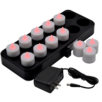 Bougies chauffe-plat LED avec télécommande sans fil, Rechargeable, 12 pièces, pack de 12