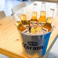 Lot de 6 bouteilles de bière en corona, seau à glace, avec LOGO personnalisé, pour fête, vente en gros, usine