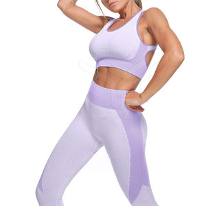 Conjuntos de Yoga para mujer, ropa activa con logotipo personalizado, cintura alta - Product Image 4