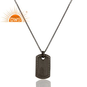 ดูดีสีขาวบุษราคัมผู้จัดจำหน่ายสร้อยคอโรเดียมสีดำชุบเงิน925สร้อยคอพลอยเครื่องประดับผู้ค้าส่ง - Product Image 2