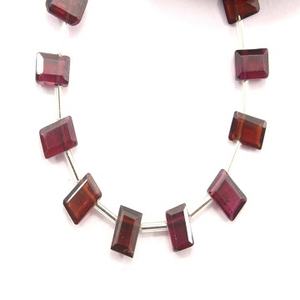 Gema Natural de granate rojo, 27 piezas, facetadas, pequeñas cuentas rectangulares, piedra de nacimiento de enero - Product Image 1