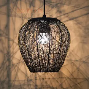 Wire Mesh Hanging Pendant Light Black Hanging Pendant Light wire cage pendant lamp