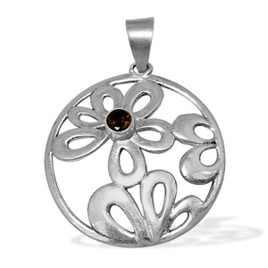 Latest Design Peridot Round Gemstone Pendant Flower Design Logo Antique Versatile Partywear Jewellery Gift for Women - Product Image 2