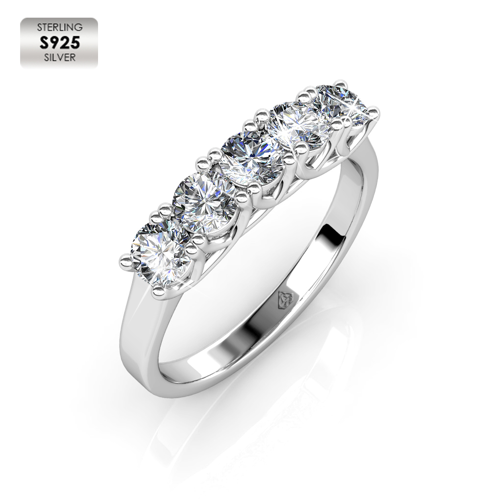 Sterling Silver 925 with 18K white gold plated