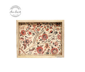 Oneup — plateau de service en bois en émail, avec poignée personnalisée, taille Standard pour le salon - Product Image 1