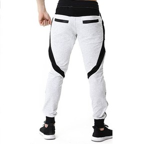 Pantalon de jogging d'été décontracté et cousu pour hommes du Bangladesh taille haute avec fermeture à glissière couleur contrastée String Waist Made Terry Fabric - Product Image 3