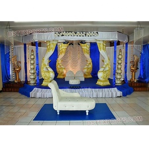 Elegante boda Bollywood tema Mandap fibra tallada a mano cuadrado boda Mandap nuevo estilo Bollywood boda Mandap escenario conjunto EE. UU. - Product Image 4