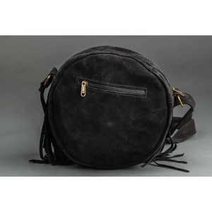 Nouvelle mode sac à bandoulière rond en cuir suédé à franges vente en gros sac à bandoulière bohème pour femmes sac circulaire de style cowgirl cadeau pour elle - Product Image 4
