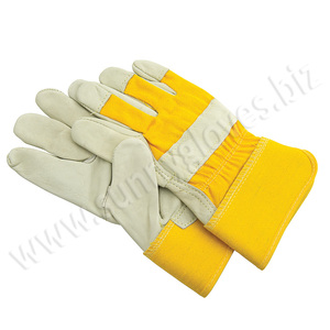 Gants d'aile de chèvre en cuir, Grain de bois, pour jardinage, sécurité de travail, pour conducteur - Product Image 5