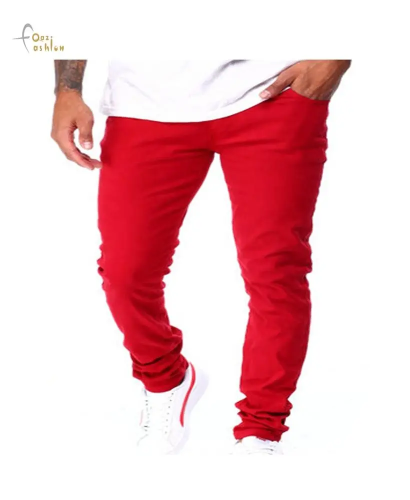 Best Jeans For Men New Design Male Feet Pants Men Casual Red Color Design and High quality new design custom Jeans Pants